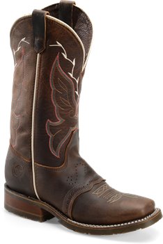 Brown Double H Boot 12" Domestic Wide Square Toe ICE